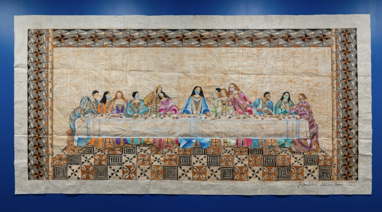 The Last Kai original Tongan tapa cloth artwork by Tui Emma Gillies and Sulieti Fieme’a Burrows